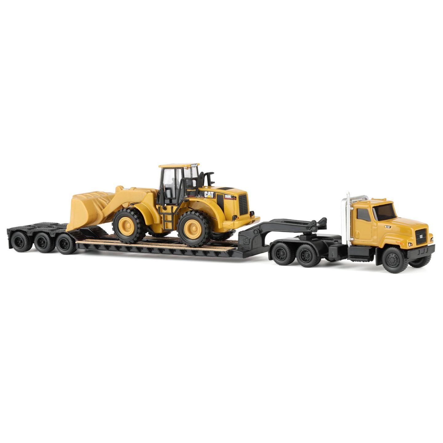 Детские игрушки Diecast Masters 1/87 Caterpillar CT681 Day Cab with Lowboy and 950G Wheel Loader — фото 2