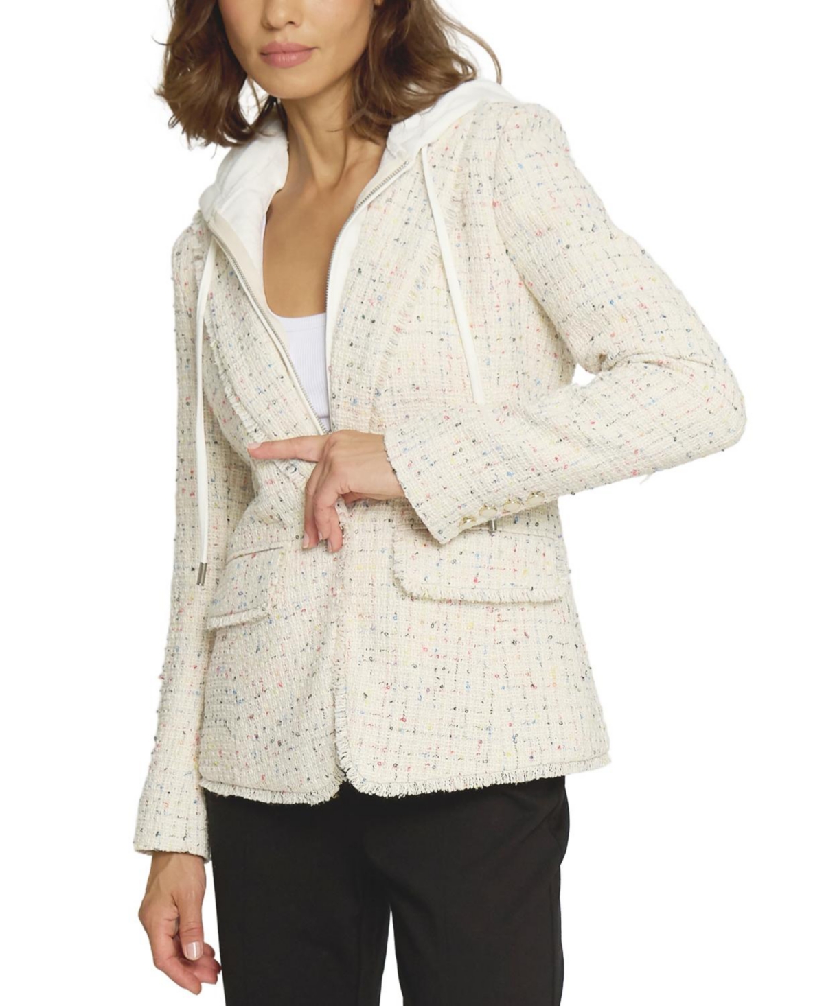 Women's Tweed Dickey Blazer - Ivory