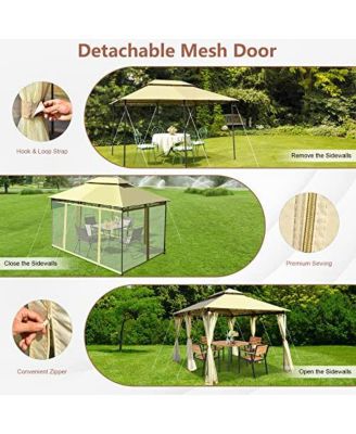 10 Feet x 13 Feet Tent Canopy Shelter with Removable Netting Sidewall