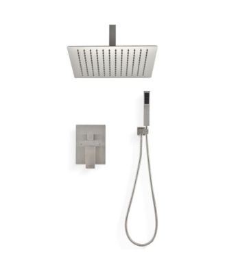 Ceiling Mounted Shower System Combo Set with Handheld and 10&amp;#x22;Shower head