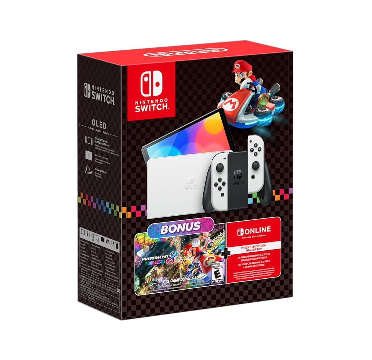 Nintendo Switch Oled Console Mario Kart 8 Bundle with Mario & Luigi: Brothership, Nintendo $20 eShop Gift Card