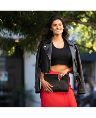 iPad Case Leather Clutch Bag Black Evening Purse