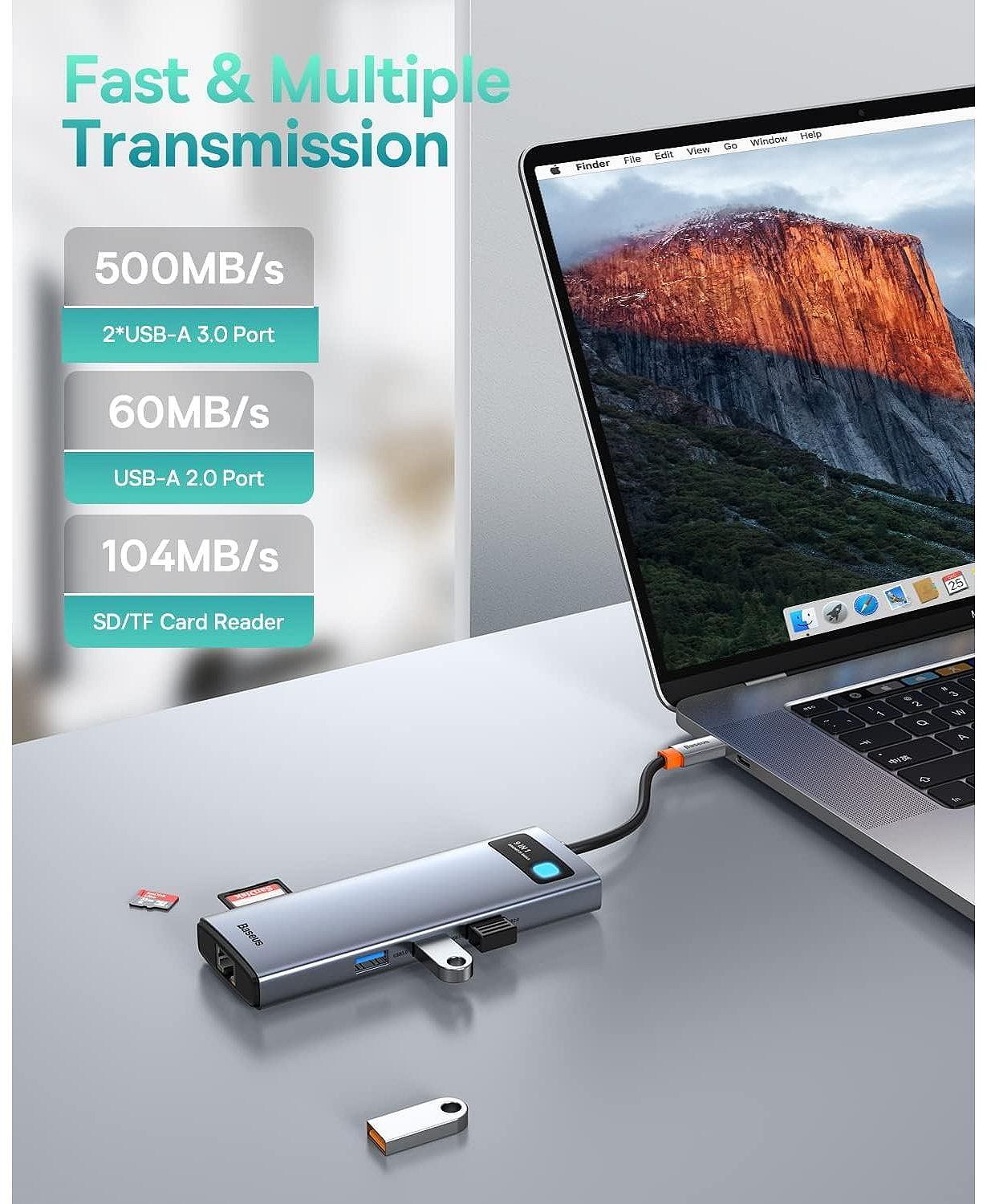 Laptop Docking Station Dual Monitor 4K120Hz, 9 in 1 USB C Hub with 2 HDMI, 1000Mbps LAN, Max 85W PD, 3 USB, SD Card Reader, USB C Dock Compatible with iPhone 15/Mac/Dell/HP/Surface/Steam Deck