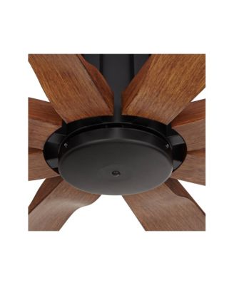 60" Defender Modern Industrial Indoor Outdoor Ceiling Fan Remote Control Matte Black Koa Damp Rated for Patio