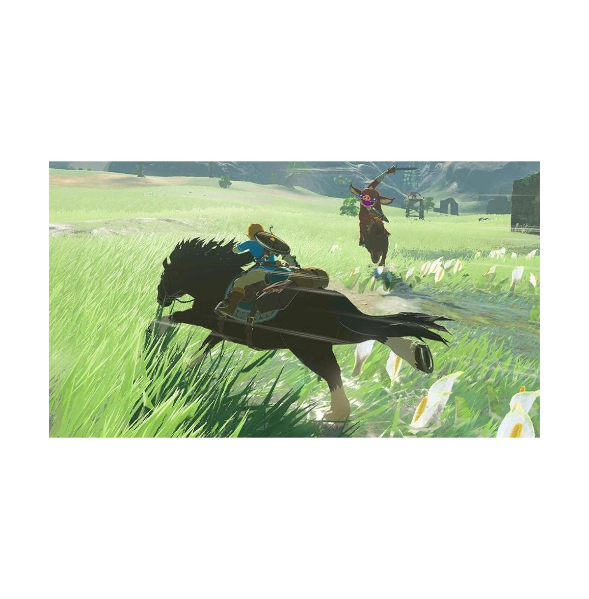 Nintendo Switch Neon Red & Blue Oled Console with Legend of Zelda Breath of the Wild, Nintendo $20 eShop Gift Card