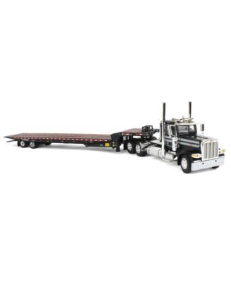 DCP 1/64 Black Peterbilt 389 Day Cab Landoll 440B Traveling Axle Trailer 60-2038
