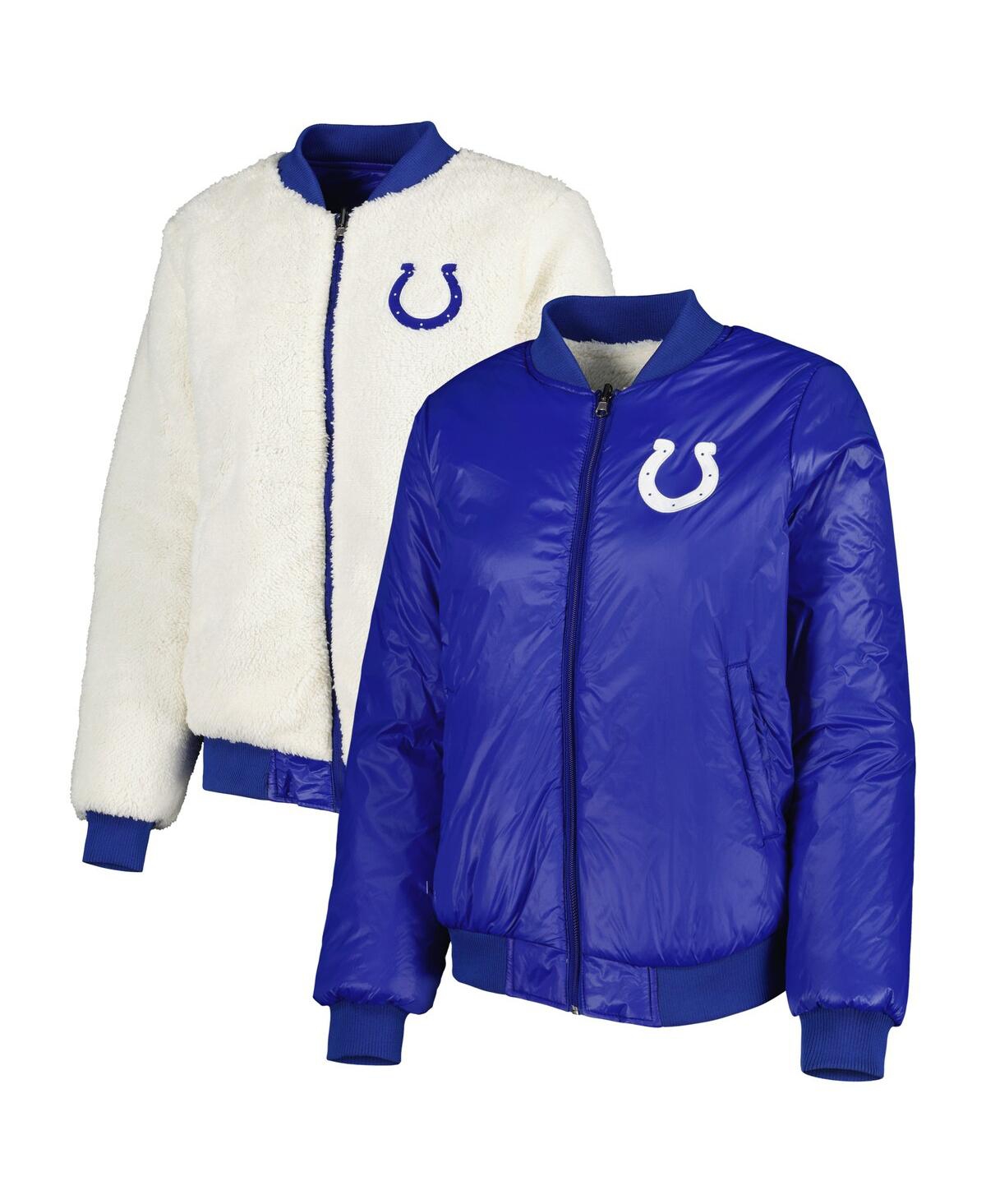 G-iii 4Her by Carl Banks Women's Oatmeal/Royal Indianapolis Colts Switchback Reversible Full-Zip Jacket - Oatmeal, Royal