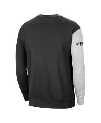 Men's Black/Heather Gray Miami Heat Courtside Versus Force Flight Pullover Sweatshirt
