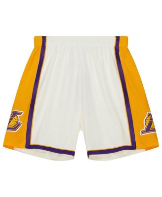 Men's Cream Los Angeles Lakers 2009-10 Hardwood Classics Team Color Swingman Shorts