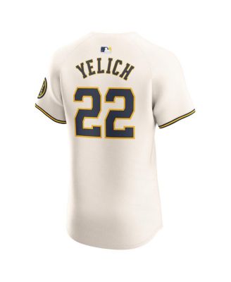 Men's Christian Yelich Cream Milwaukee Brewers Home Elite Player Jersey