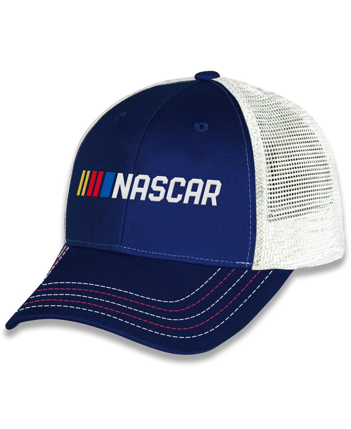 Men's and Women's Blue Nascar Trucker Adjustable Hat - Blue