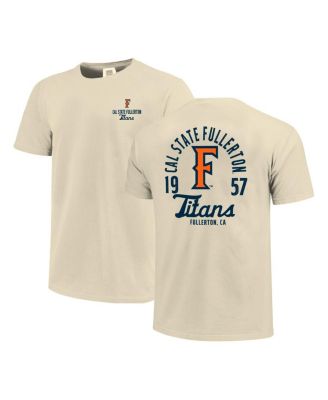 Image One - Men's Cream Cal State Fullerton Titans Comfort Colors Mascot Overlay T-Shirt