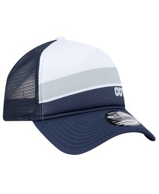 Men's White/Navy Dallas Cowboys Sport Night Color Block 9FORTY A-Frame Trucker Adjustable Hat