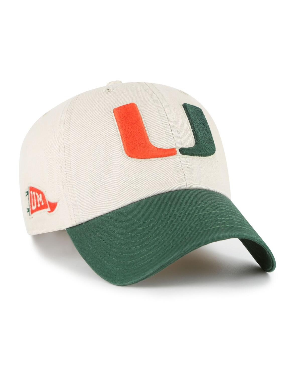 Men's Cream Miami Hurricanes Grand Stand Clean Up Adjustable Hat - Cream