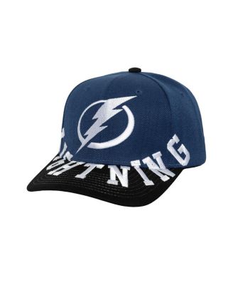 Mitchell & Ness - Men's Blue/Black Tampa Bay Lightning Under arch Two-Tone Pro Crown Snapback Hat