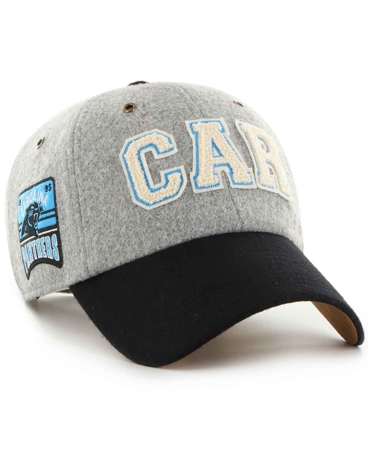 x '47 Brand Men's and Women's Gray/Black Carolina Panthers Block Clean Up Adjustable Hat - Gray, Black