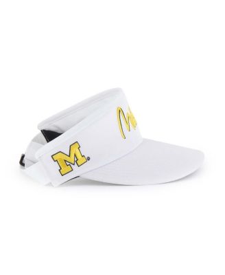 Men's White Michigan Wolverines Melbourne Brrr Adjustable Visor Hat