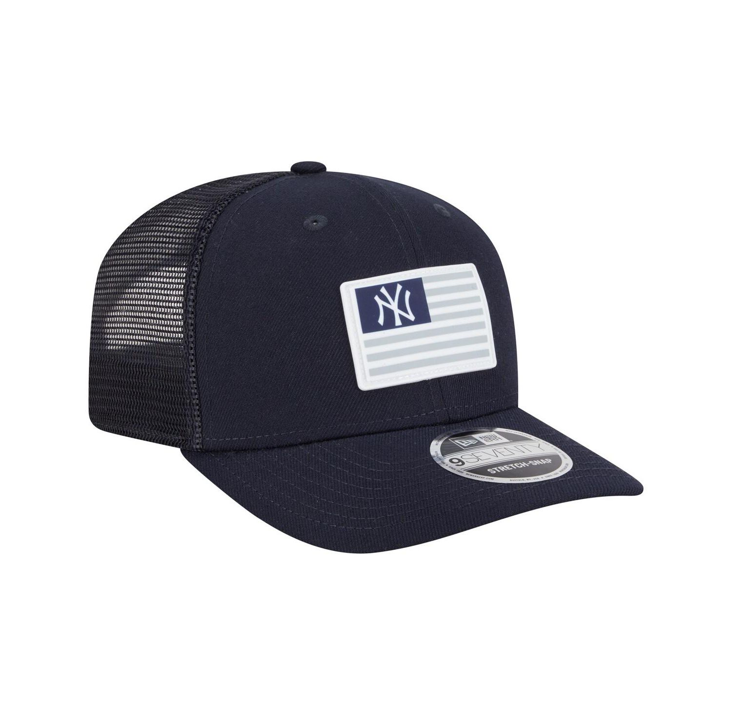 Men's Navy New York Yankees Flag 9SEVENTY Stretch-Snap Hat