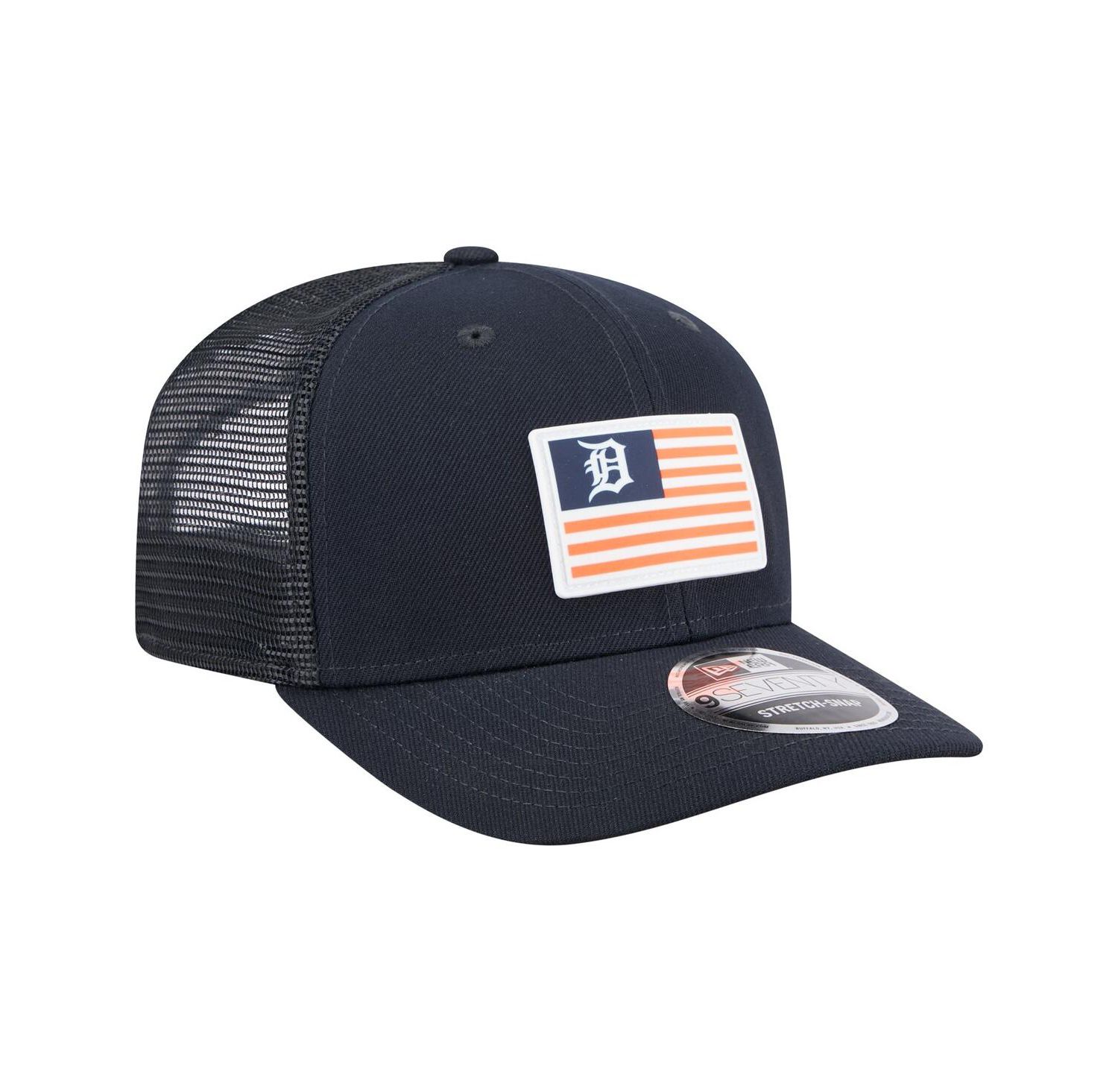 Men's Navy Detroit Tigers Flag 9SEVENTY Stretch-Snap Hat