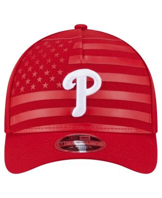 Men's Red Philadelphia Phillies American Flag 9FORTY M-Crown A-Frame Adjustable Hat