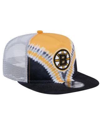 Men's Black/Gold Boston Bruins Throwback V-Dye Adjustable Golfer Hat