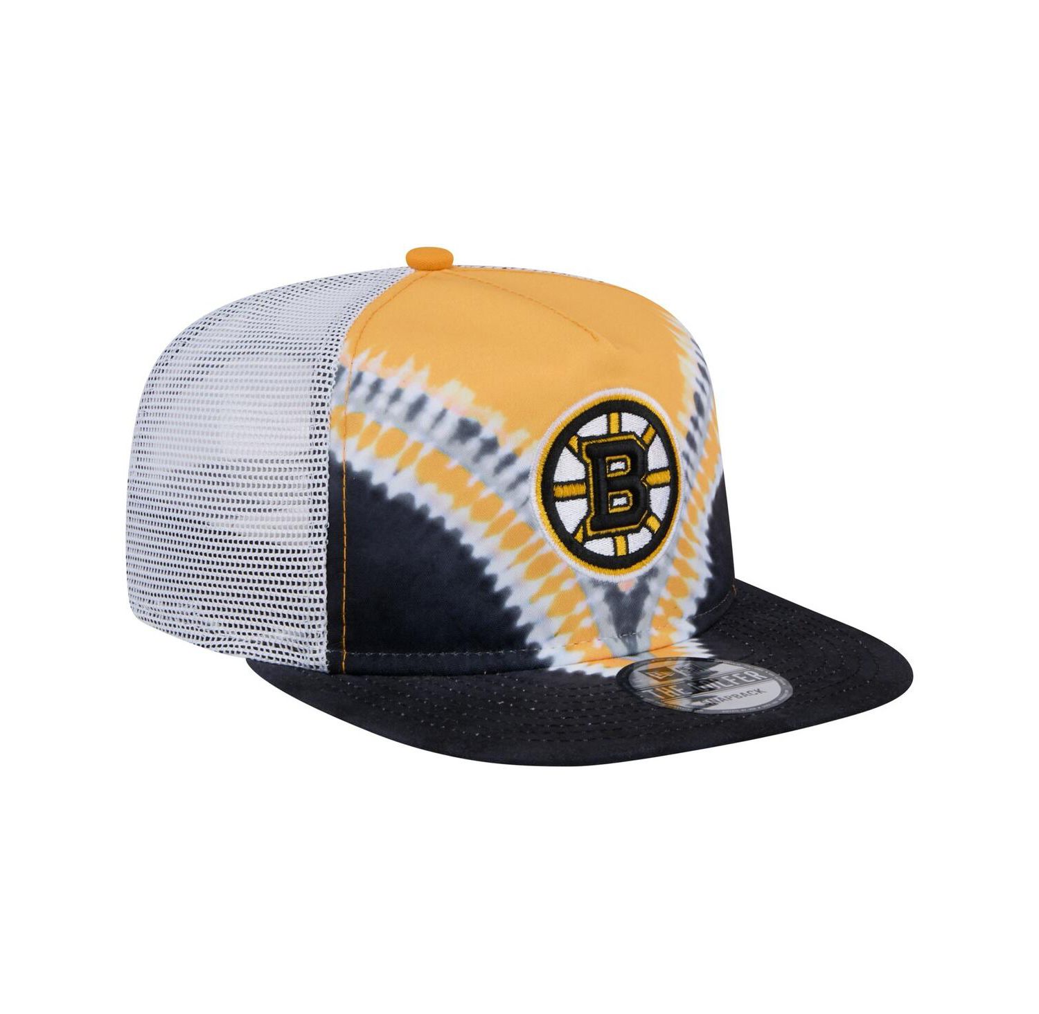 Men's Black/Gold Boston Bruins Throwback V-Dye Adjustable Golfer Hat