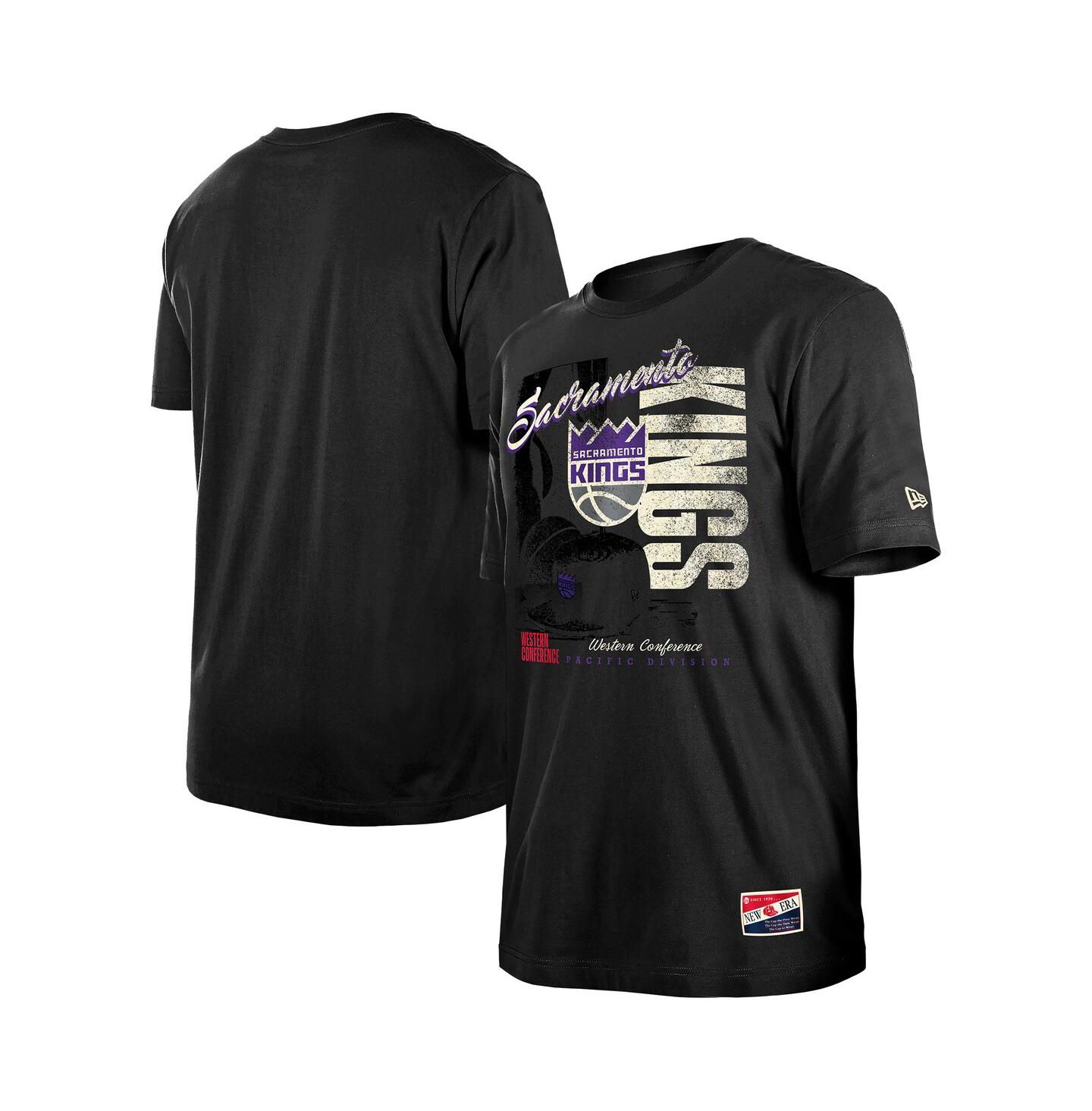 Мужские футболки New Era Black Sacramento Kings Distressed Throwback Vintage Color Pack — фото 1