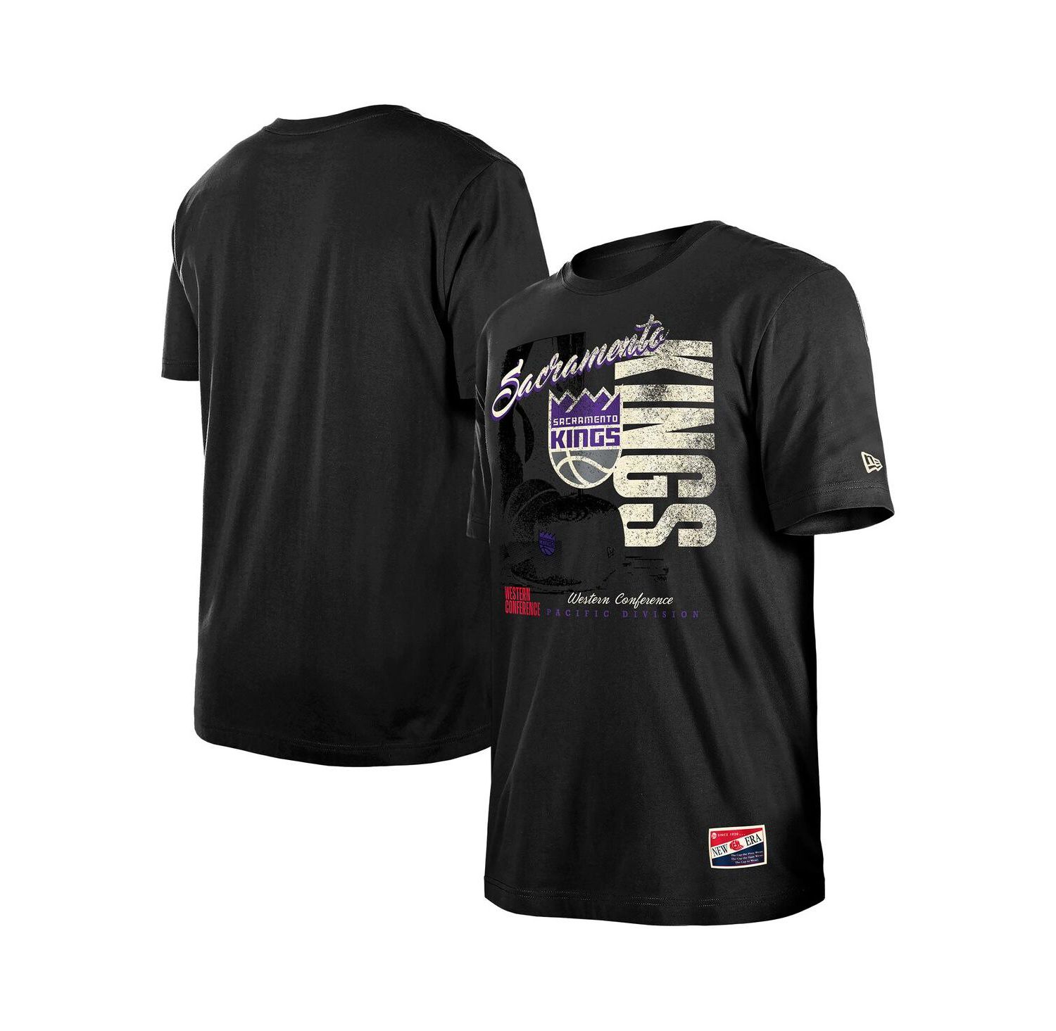 Men's Black Sacramento Kings Distressed Throwback Vintage Color Pack T-Shirt