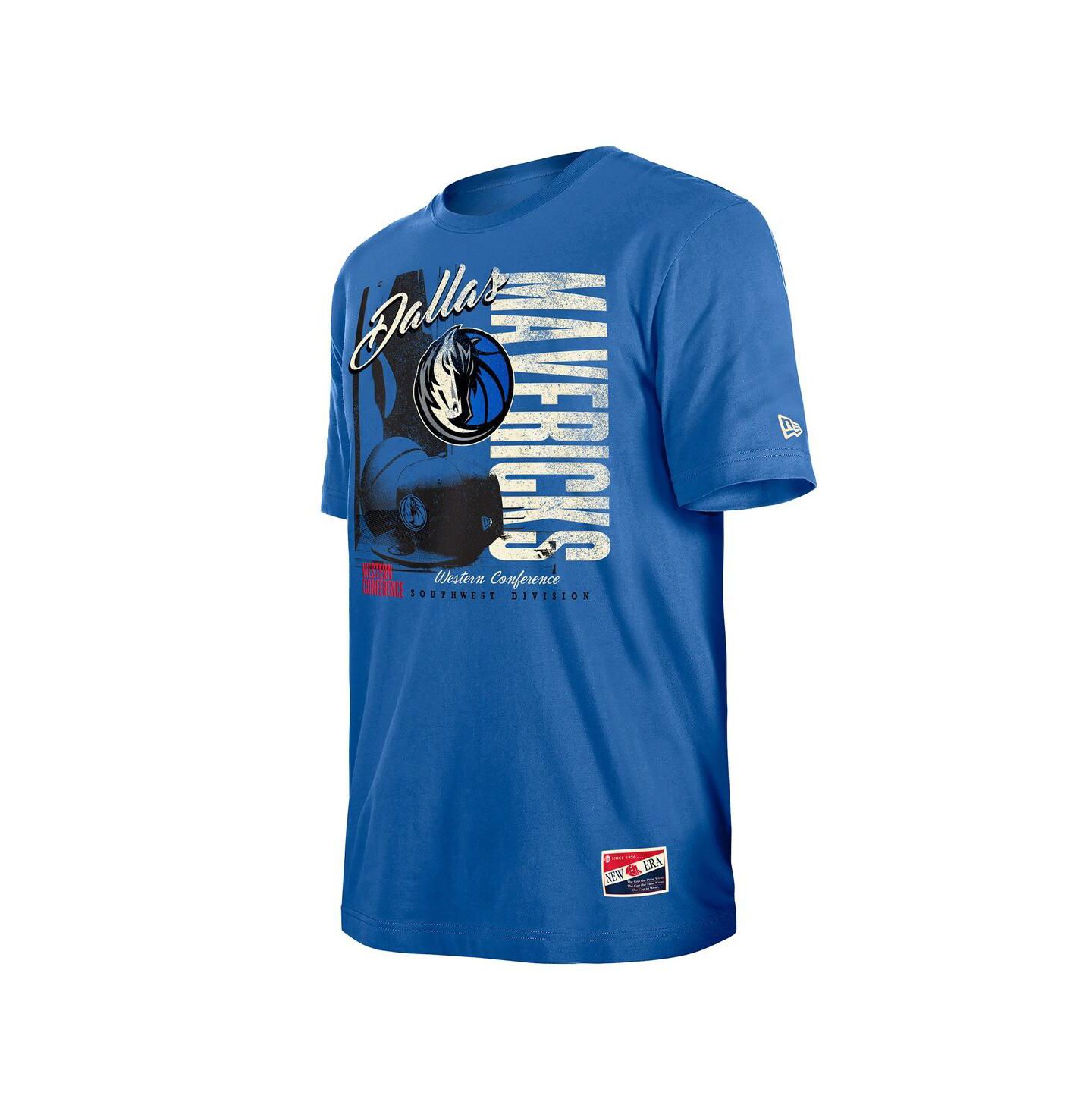 Мужские футболки New Era Blue Dallas Mavericks Distressed Throwback Vintage Color Pack — фото 2