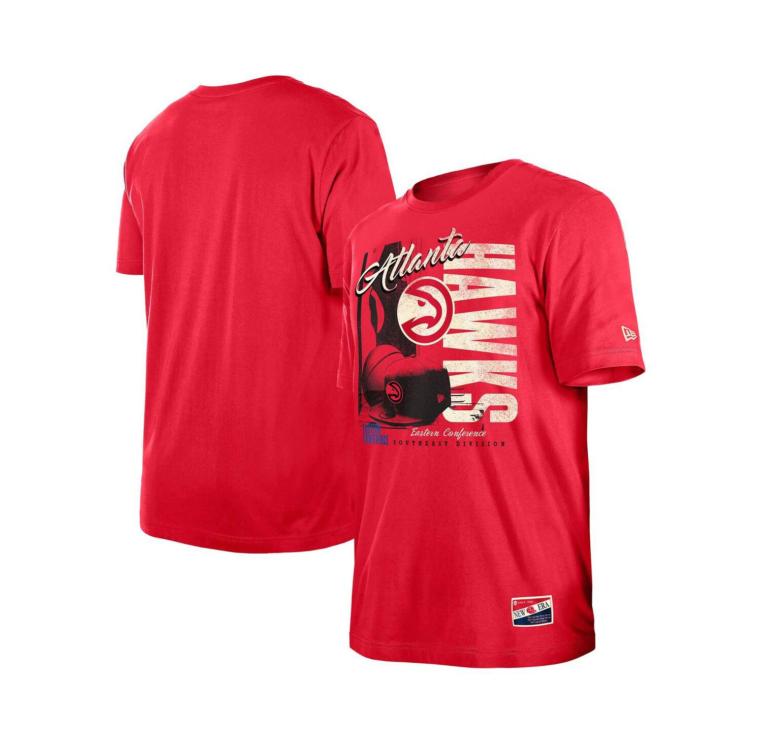Men's Red Atlanta Hawks Distressed Throwback Vintage Color Pack T-Shirt