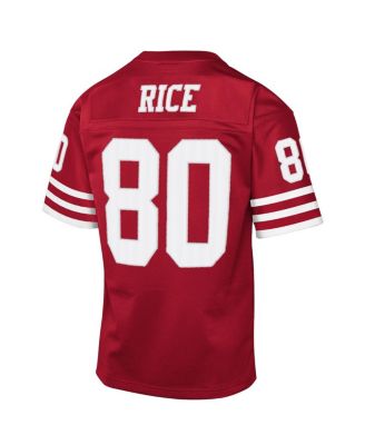 Big Boys and Girls Jerry Rice Scarlet San Francisco 49ers 1990 Throwback Fashion Jersey