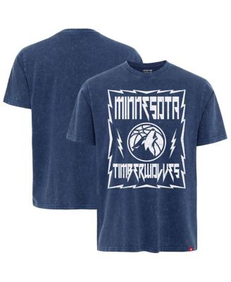 Sportiqe - Men's and Women's Blue Minnesota Timberwolves Distressed Rock Roll Collection Angus Premium Mineral Wash T-Shirt