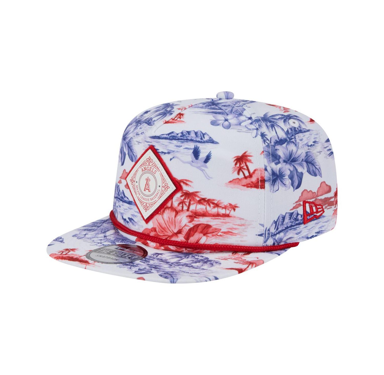Men's White Los Angeles Angels Printed Island Golfer Snapback Hat