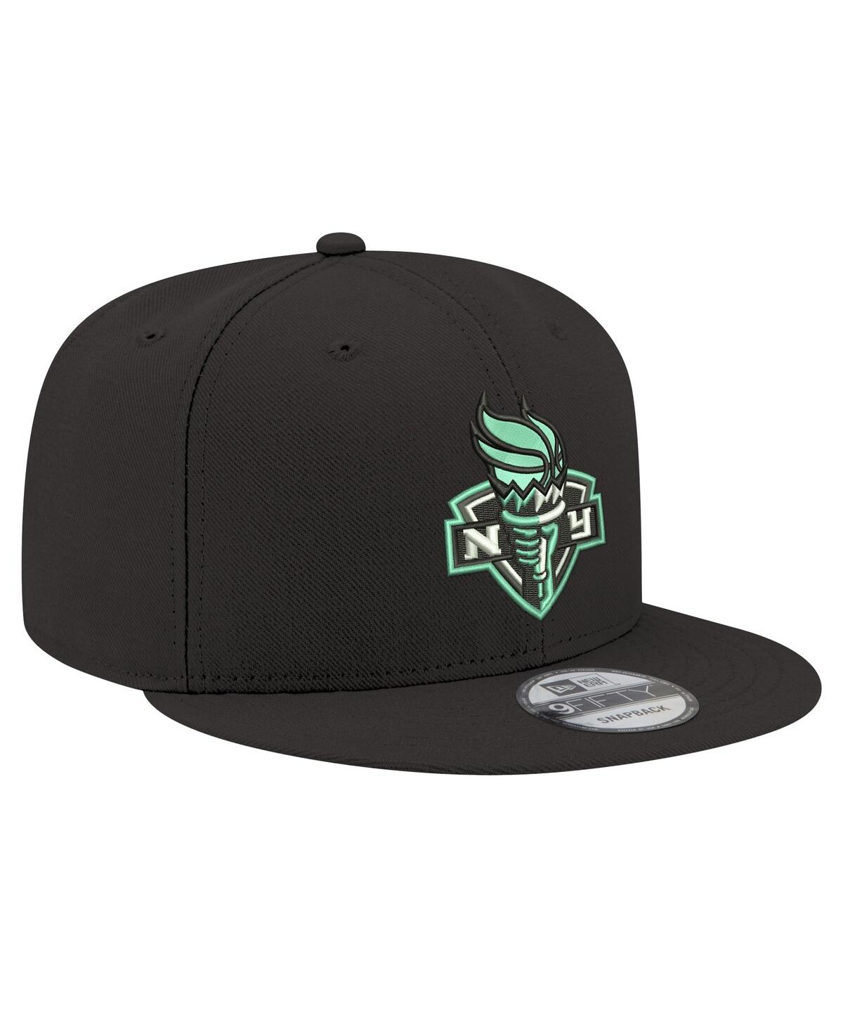New Era Men's And Women's Black New York Liberty Logo 9fifty Snapback Hat In Black