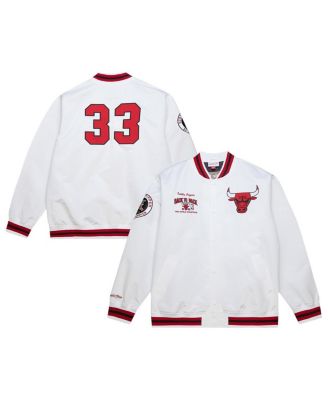 Mitchell & Ness - Men's Scottie Pippen White Chicago Bulls NBA Legends Full-Snap Satin Jacket