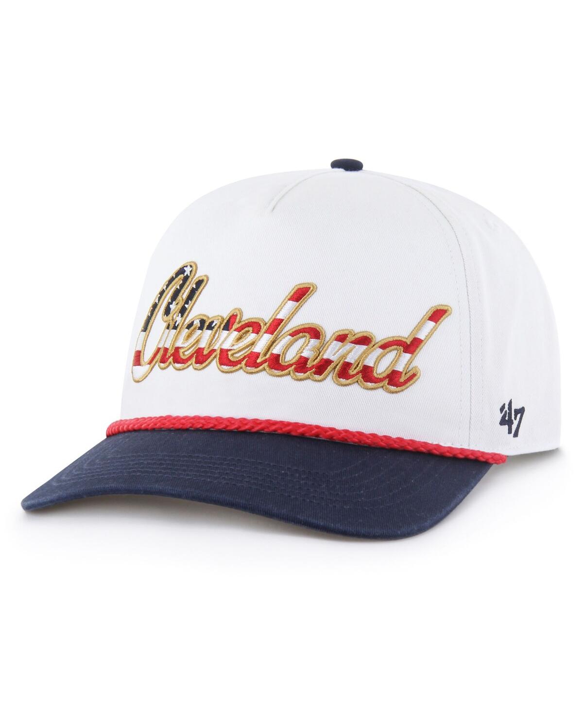 Men's White Cleveland Browns Patriotic Overhand Hitch Adjustable Hat - White
