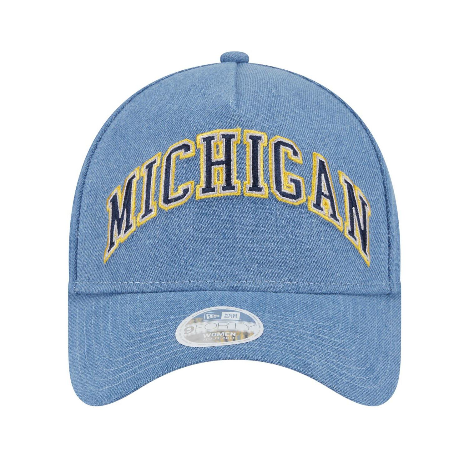 Women's Denim Michigan Wolverines A-Frame 9FORTY Adjustable Hat