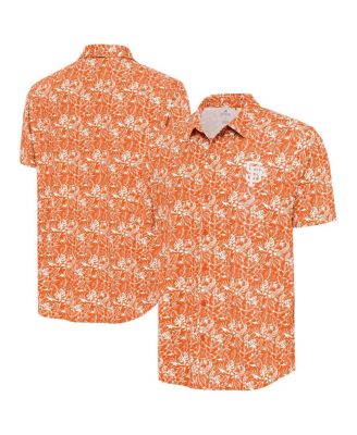 Antigua - Men's Orange San Francisco Giants Resort Button-Up Shirt