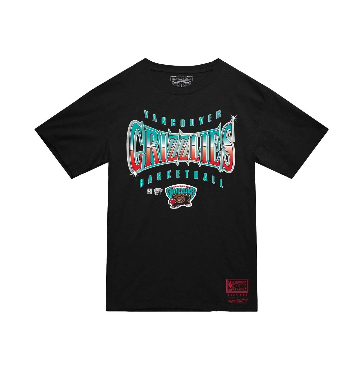 Мужская футболка Mitchell & Ness Black Vancouver Grizzlies Worldwide Collection Glow Up — фото 2