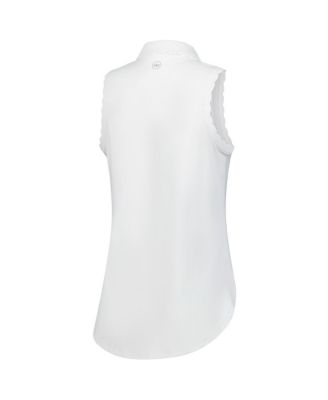 Women's&nbsp;White Truist Championship Opal Sleeveless Jersey Polo Shirt