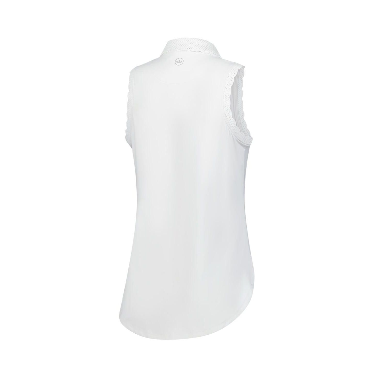 Женское поло Peter Millar White Truist Championship Opal Sleeveless Jersey Polo — фото 3