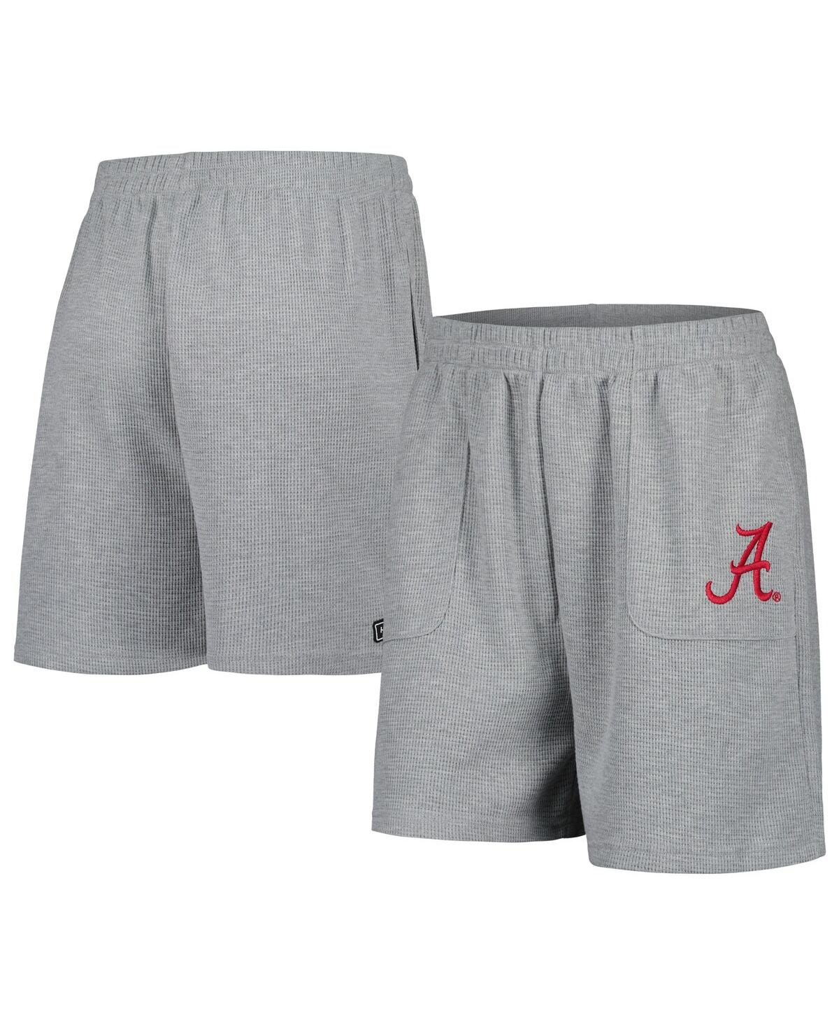 Women's Heather Gray Alabama Crimson Tide Pocket Hit Grand Slam Waffle Shorts - Heather Gray