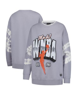 The Wild Collective - Women's Gray WNBA Double Collar Fleece Pullover Sweatshirt