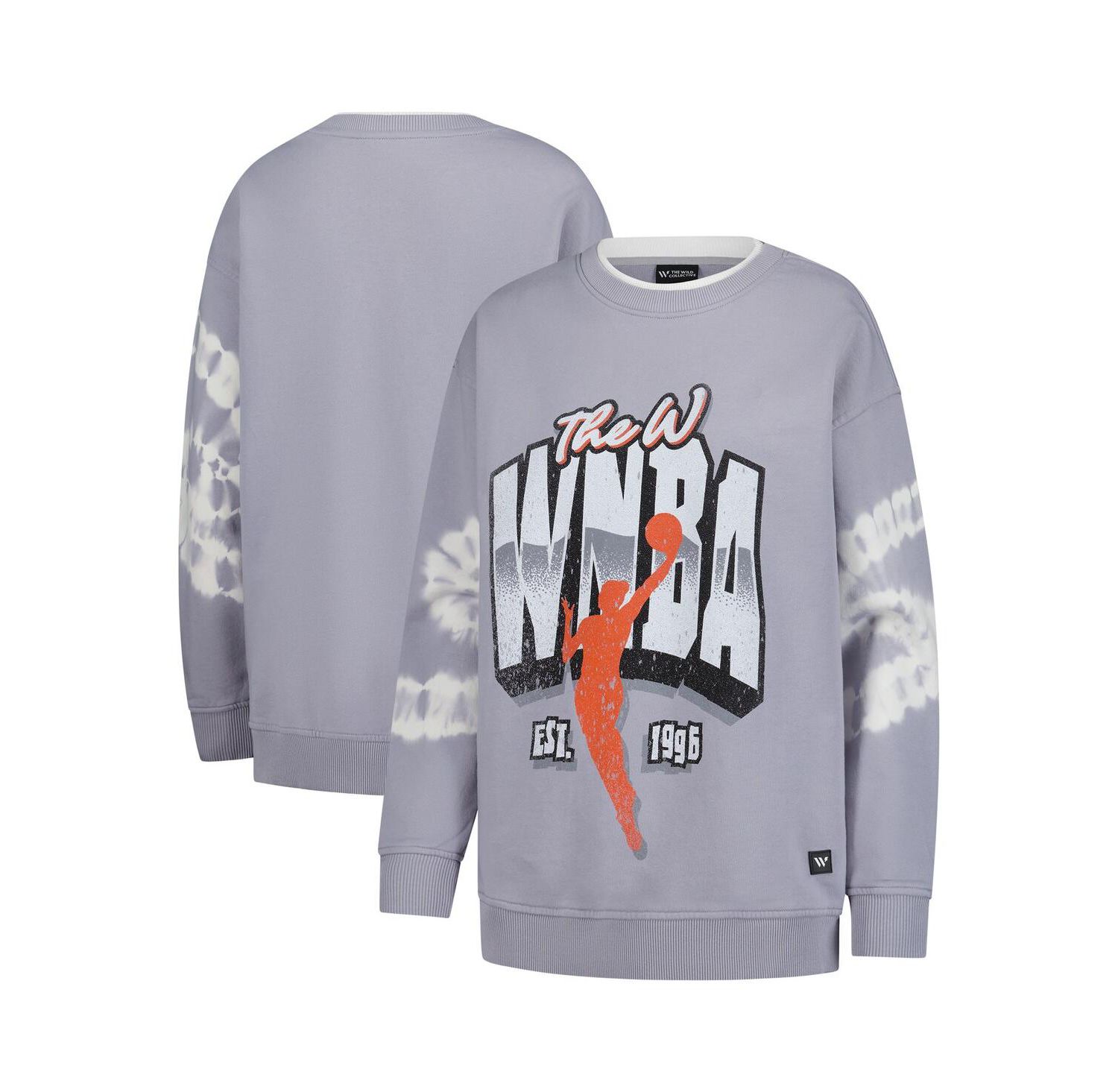 Women's Gray WNBA Double Collar Fleece Pullover Sweatshirt