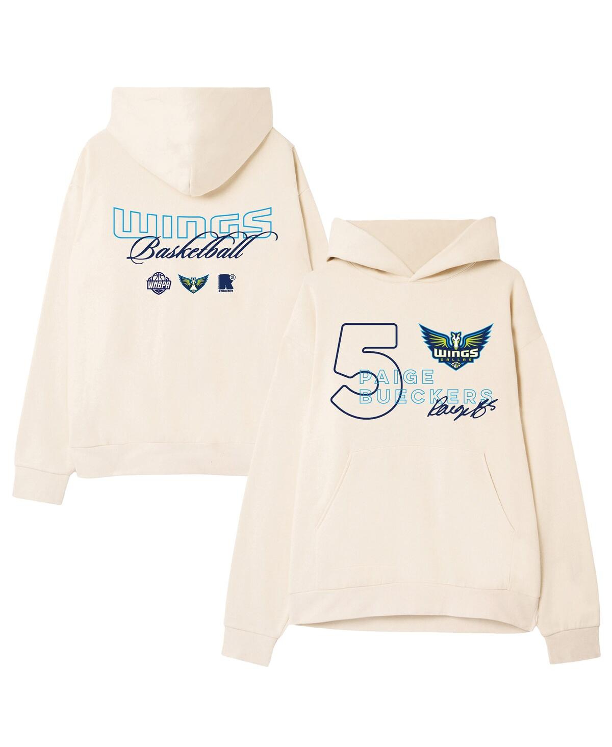 Men's and Women's Paige Bueckers Cream Dallas Wings 2025 Wnba Draft Flight Night Pullover Hoodie - Cream