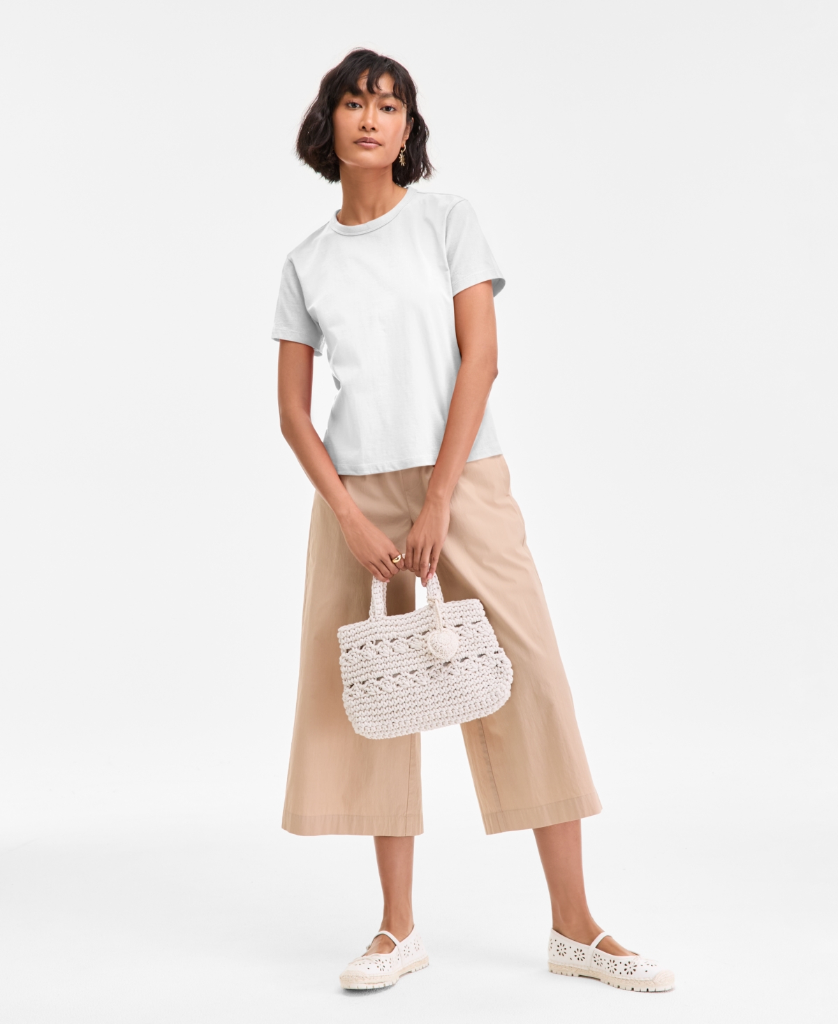 On 34th Women's Essential Crewneck T-shirt, Exclusively At Macy's In Orange