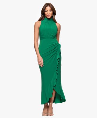 XSCAPE - Women's High-Neck Ruffled-Front Bodycon Dress