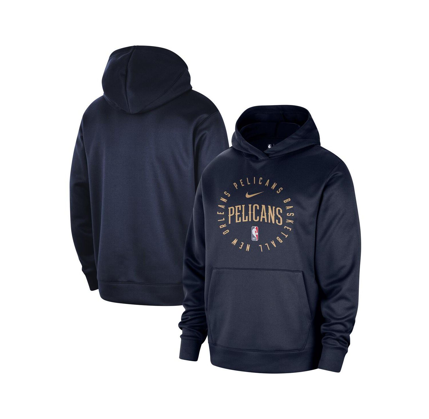 Men's Navy New Orleans Pelicans 2024/25 Spotlight On-Court Practice Performance Pullover Hoodie