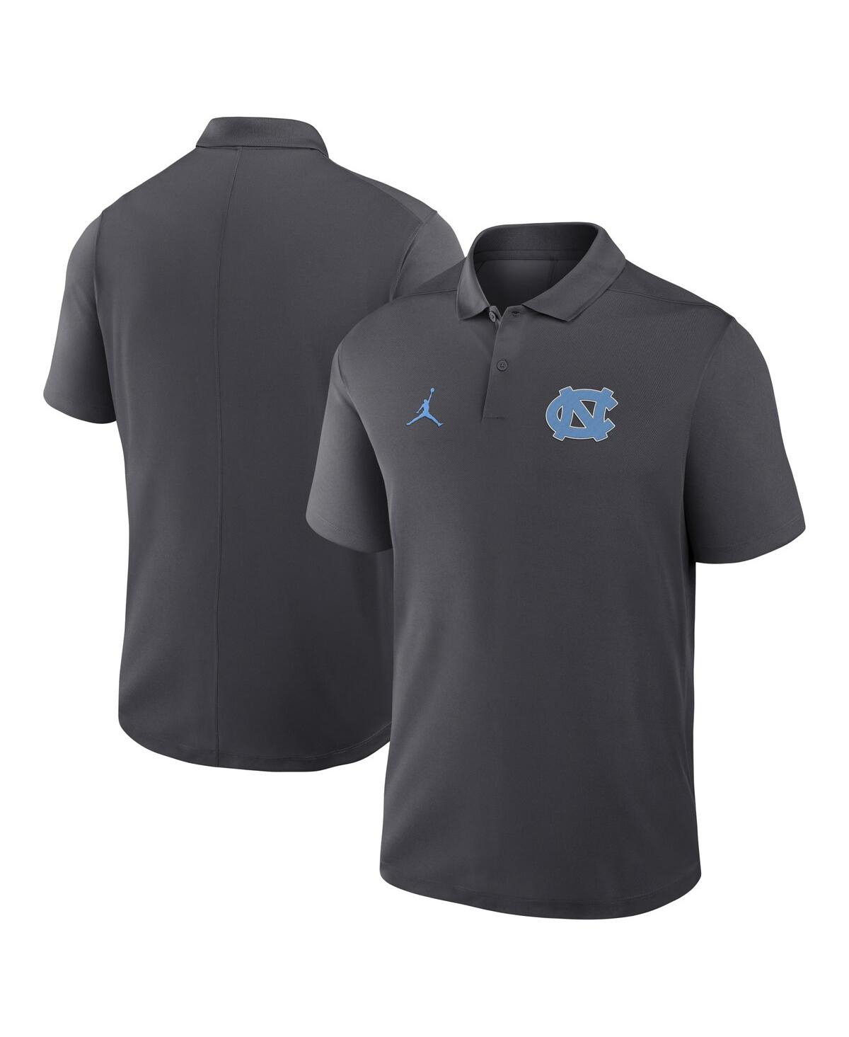 Men's Anthracite North Carolina Tar Heels Primetime Victory Primary Logo Performance Polo Shirt - Anthracite