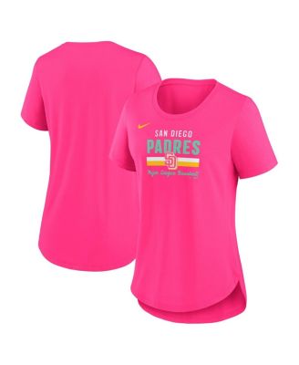 Nike - Women's Pink San Diego Padres City Connect Lockup Tri-Blend T-Shirt